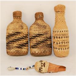 YUROK BASKETRY ITEMS