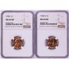Image 1 : Lot of 1958 & 1958-D Lincoln Wheat Cent Coins NGC MS66RD