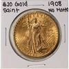 Image 1 : 1908 No Motto $20 St Gaudens Double Eagle Gold Coin