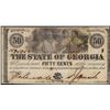 Image 1 : 1863 Fifty Cents State of Georgia Milledgeville, GA Obsolete Note