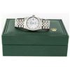Image 8 : Rolex Men's Stainless Steel Silver Diamond Datejust Wristwatch