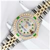 Image 2 : Rolex Ladies Two Tone Diamond and Emerald Datejust Wristwatch