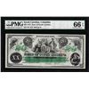 Image 1 : 1872 $20 State of South Carolina Obsolete Note PMG Gem Uncirculated 66EPQ