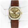 Image 2 : Rolex Men's Two Tone Diamond Datejust Wristwatch with Leather Band