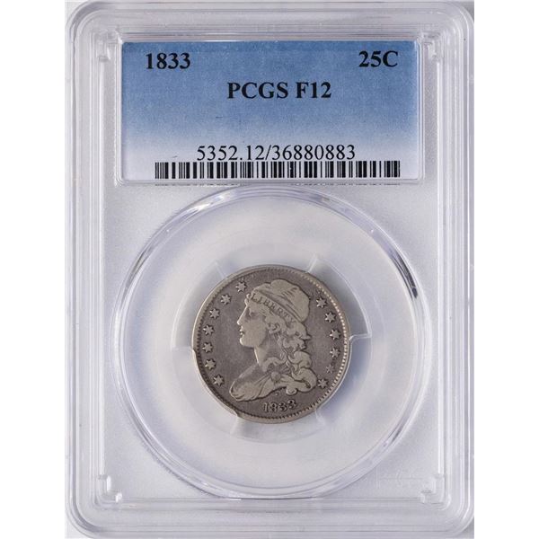 1833 Capped Bust Quarter Coin PCGS F12
