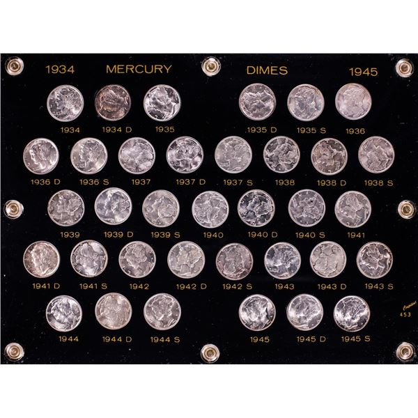 1934 - 1945 Mercury Dime Coin Set in Capital Plastic
