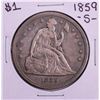 Image 1 : 1859-S $1 Seated Liberty Silver Dollar Coin