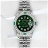 Image 3 : Rolex Ladies Stainless Steel Green Diamond & Emerald Datejust Wristwatch