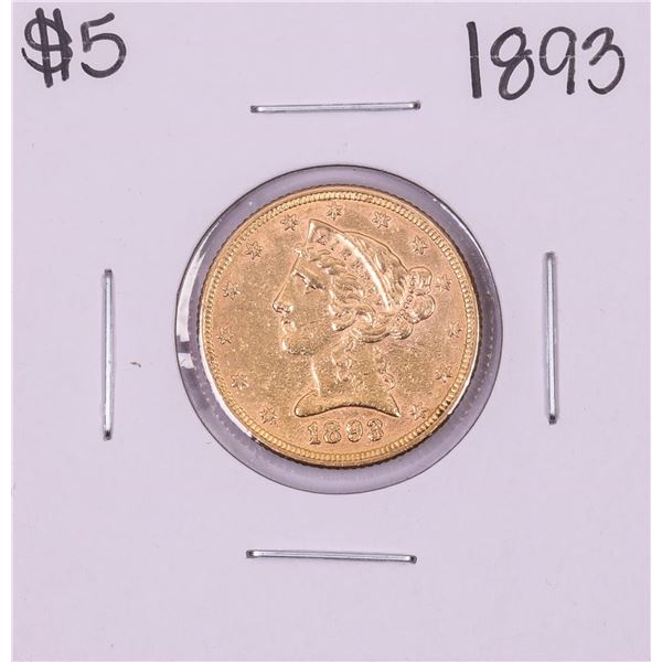 1893 $5 Liberty Head Half Eagle Gold Coin