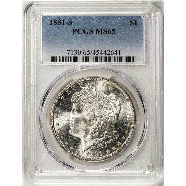 1881-S $1 Morgan Silver Dollar Coin PCGS MS65