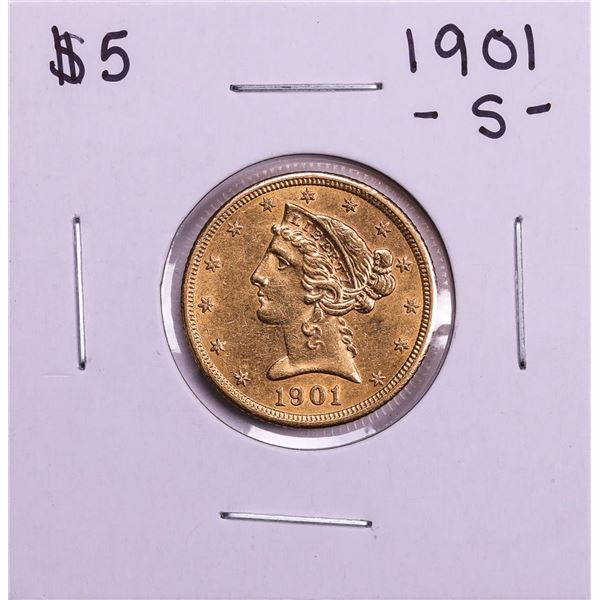 1901-S $5 Liberty Head Half Eagle Gold Coin