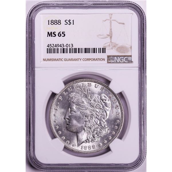 1888 $1 Morgan Silver Dollar Coin NGC MS65
