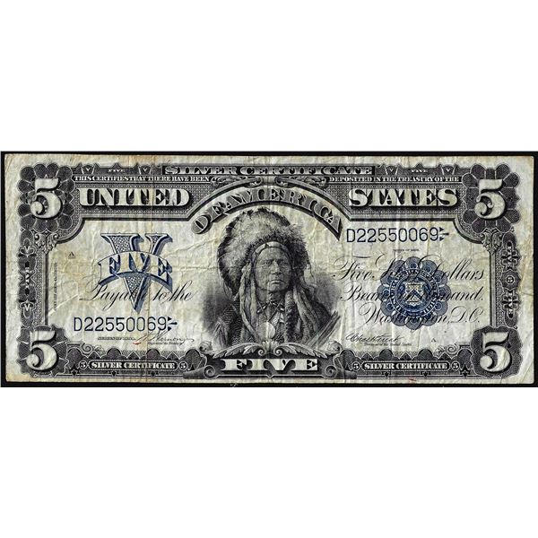 1899 $5 Indian Chief Silver Certificate Note