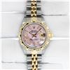 Image 3 : Rolex Ladies Two Tone Pink Mother of Pearl Diamond Pyramid Datejust Wristwatch