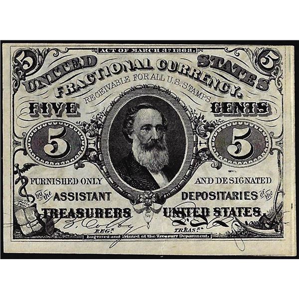 March 3, 1863 Third Issue Five Cents Fractional Currency Note