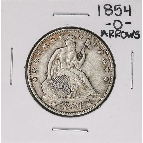 1854-O Arrows Seated liberty Half Dollar Coin