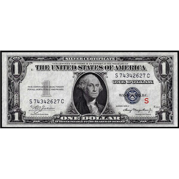 1935A $1 Experimental "S" Silver Certificate Note