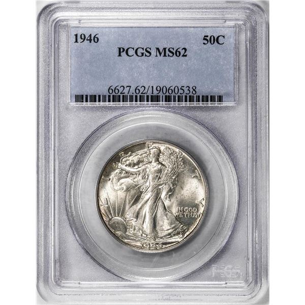 1946 Walking Liberty Half Dollar Coin PCGS MS62