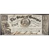 Image 1 : 1865 $10 State of Georgia Milledgeville, GA Obsolete Note