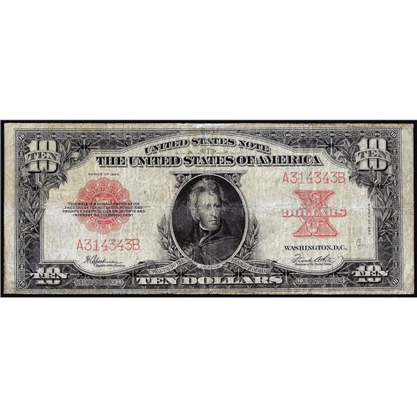 1923 $10 "Poker Chip" Legal Tender Note