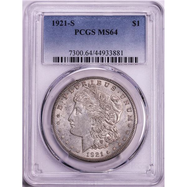 1921-S $1 Morgan Silver Dollar Coin PCGS MS64