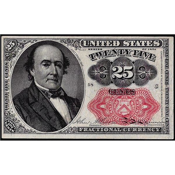 1874 Fifth Issue Twenty-Five Cents Fractional Currency Note