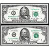 Image 1 : Lot of (2) Consecutive 1974 $50 Federal Reserve Notes Cleveland