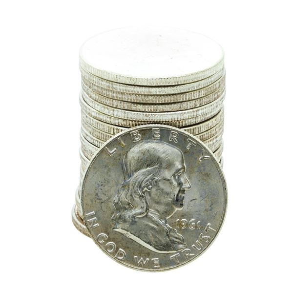 Roll of (20) Brilliant Uncirculated 1961-D Franklin Half Dollar Coins