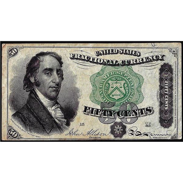 1873 Fifty Cents Fourth Issue Fractional Currency Note