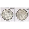 Image 1 : 1922-S & 1923-S $1 Peace Silver Dollar Coins