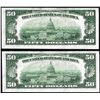 Image 2 : Lot of (2) Consecutive 1950B $50 Federal Reserve Notes Cleveland
