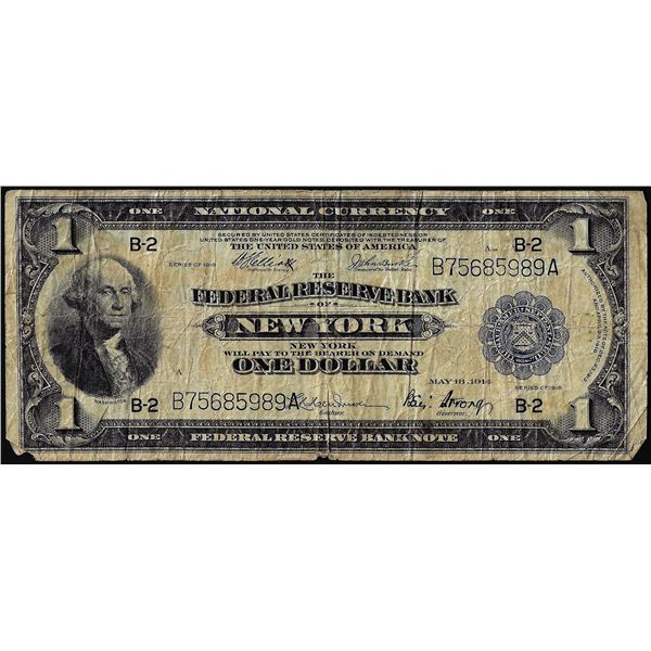 1918 $1 Federal Reserve Bank Note New York