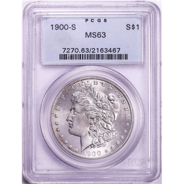 1900-S $1 Morgan Silver Dollar Coin PCGS MS63 Old Holder