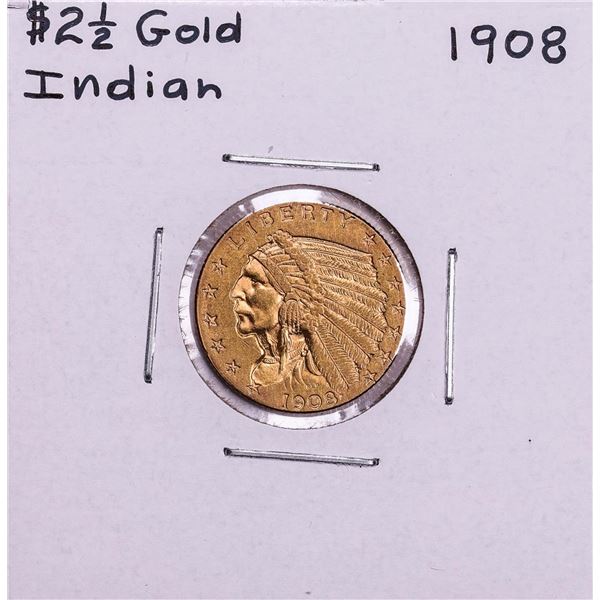 1908 $2 1/2 Indian Head Quarter Eagle Gold Coin