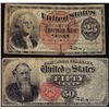 Image 1 : Lot of (2) 1863 25 Cent and 50 Cent Fourth issue Fractional Currency Notes
