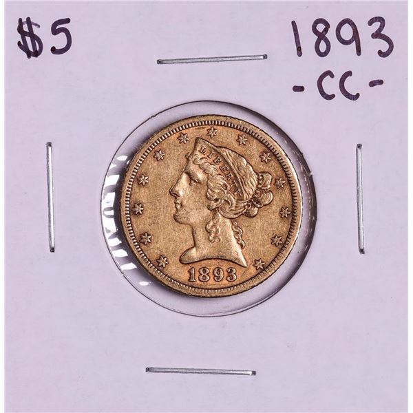 1893-CC $5 Liberty Head Half Eagle Gold Coin