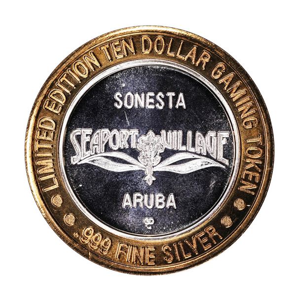 .999 Silver Crystal Casino Aruba $10 Casino Limited Edition Gaming Token