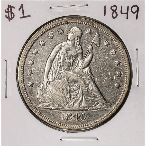 1849 $1 Seated Liberty Silver Dollar Coin