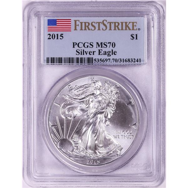 2015 $1 American Silver Eagle Coin PCGS MS70 First Strike