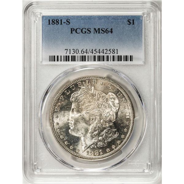 1881-S $1 Morgan Silver Dollar Coin PCGS MS64