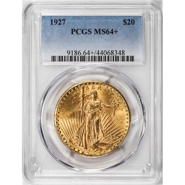 1927 $20 St Gaudens Double Eagle Gold Coin PCGS MS64+