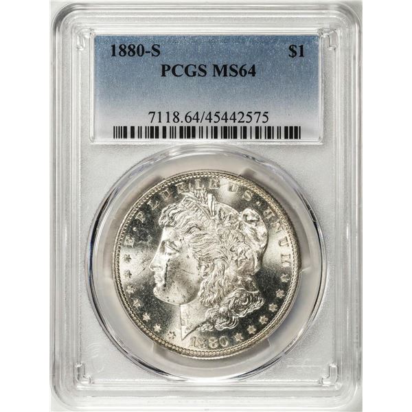 1880-S $1 Morgan Silver Dollar Coin PCGS MS64