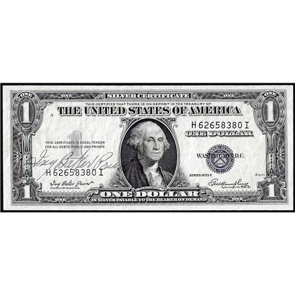 1935E $1 Silver Certificate Note with Courtesy Autograph