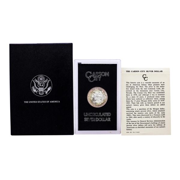 1883-CC $1 Morgan Silver Dollar Coin GSA Hoard Uncirculated with Box & COA