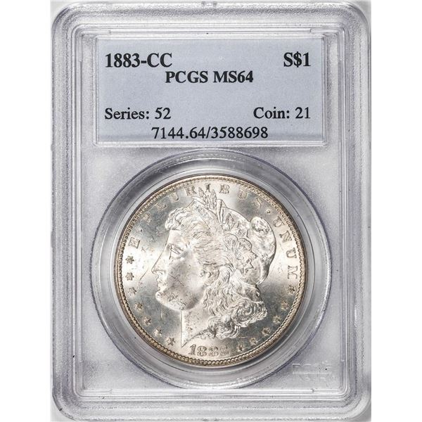 1883-CC $1 Morgan Silver Dollar Coin PCGS MS64