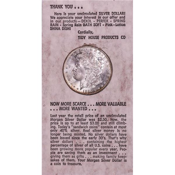 Tidy House Holder 1884-O $1 Morgan Silver Dollar Coin w/ Nice Toning