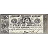 Image 1 : 1862 $10 Arkansas Treasury Warrant Little Rock, AR Obsolete Note