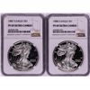 Image 1 : Lot of 1987-1988 $1 Proof American Silver Eagle Coins NGC PF69 Ultra Cameo