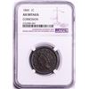 Image 1 : 1844 Braided Hair Large Cent Coin NGC AU Details