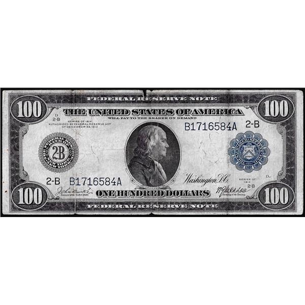 1914 $100 Federal Reserve Note New York